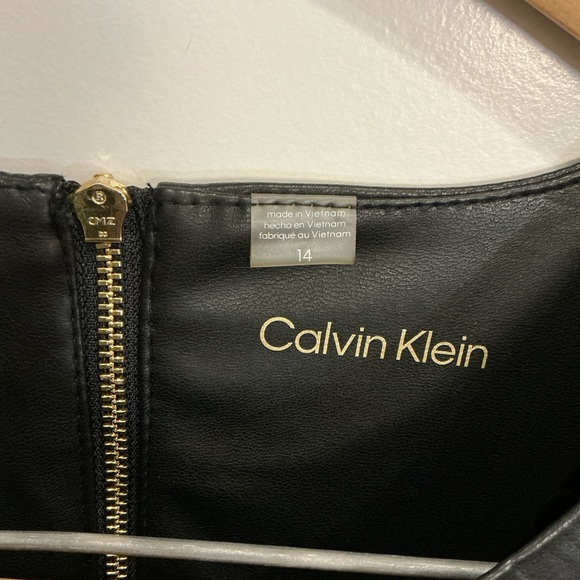 Calvin Klein Black Leather Sleeveless Dress - Picture 3 of 7